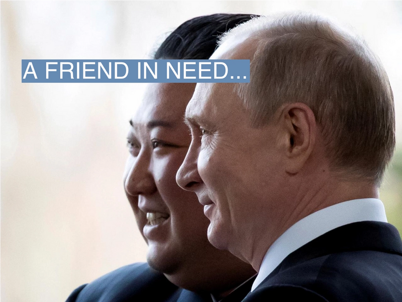 Russian President Vladimir Putin and North Korea's leader Kim Jong Un.