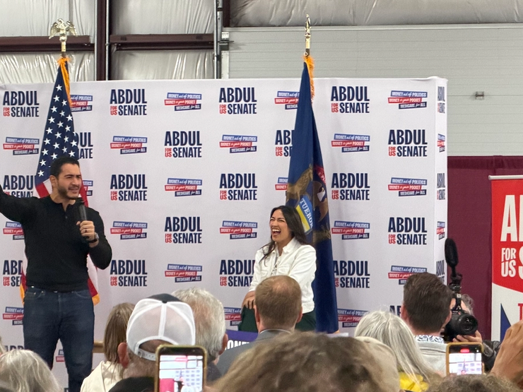 Abdul El-Sayed and Rep. Alexandria Ocasio-Cortez, on the campaign trail