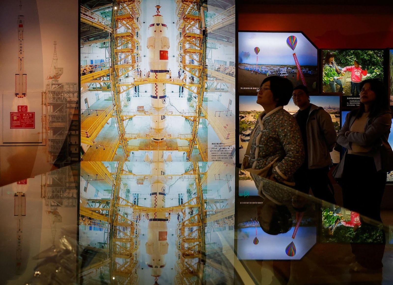 Tourists at a space museum in China. 