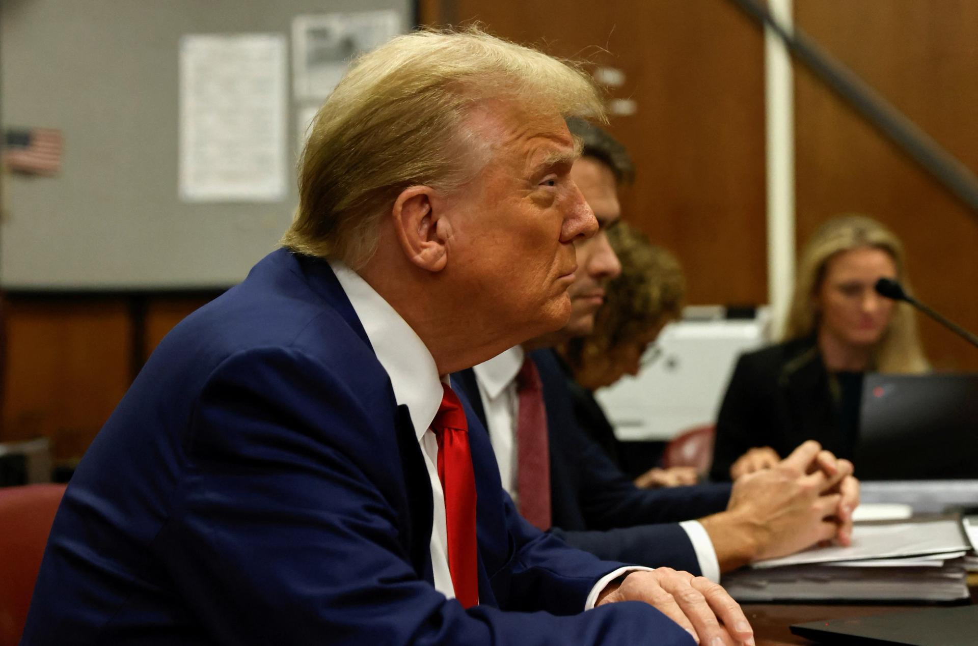 Former US President Donald Trump at his criminal trial at New York State Supreme Court on May 6, 2024.