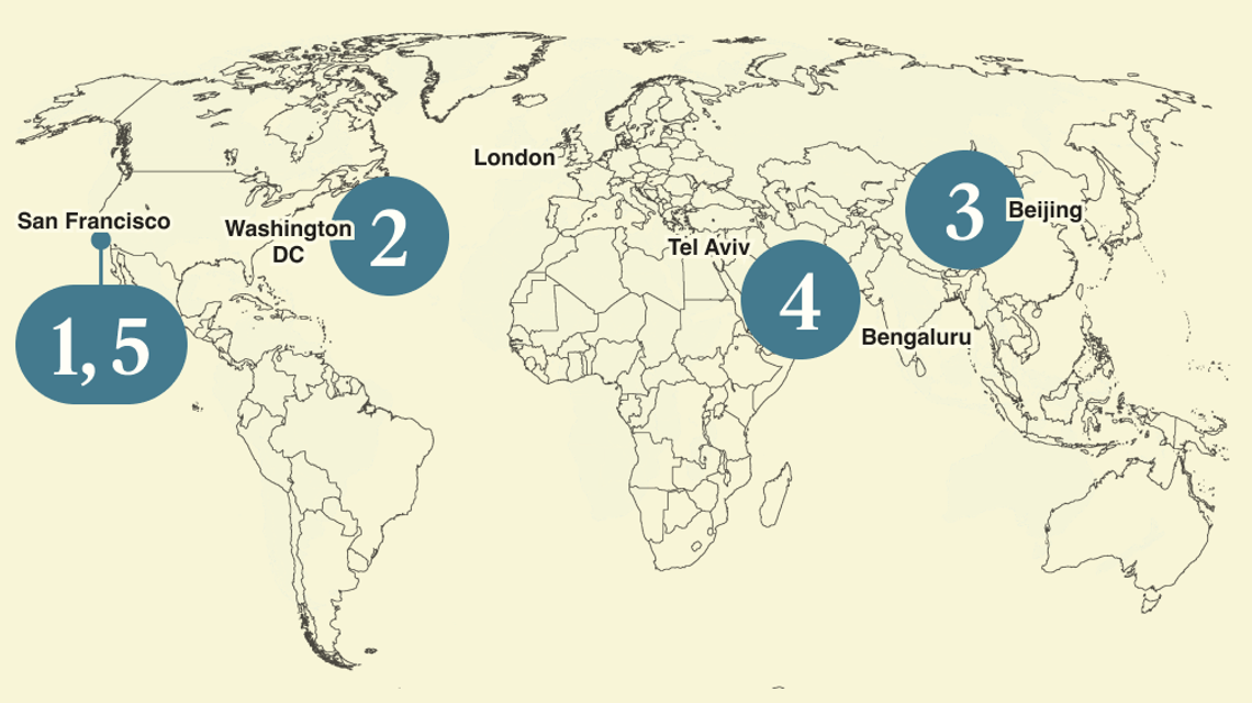 A map of the world.