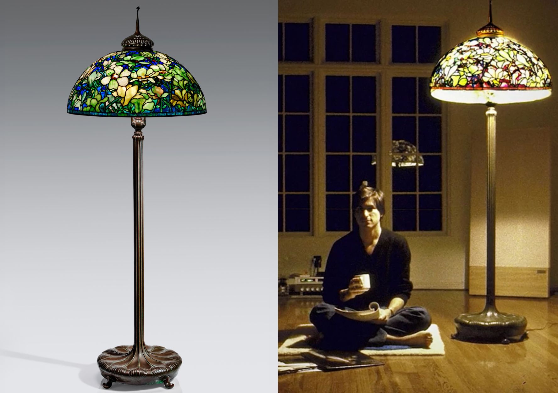 Tiffany Magnolia floor lamp. Steve Jobs, 1982. Diana Walker/Sotheby’s