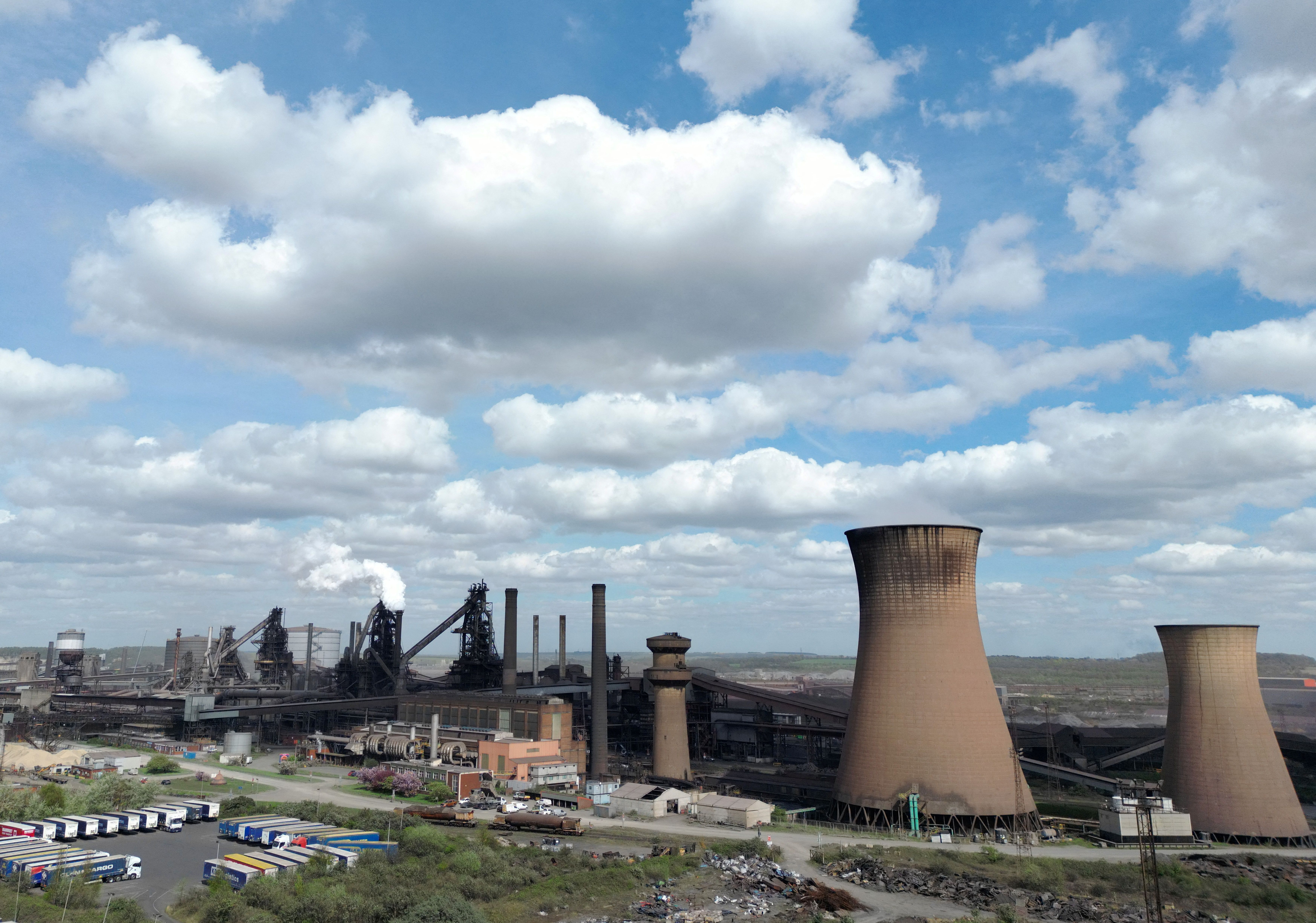 A general view of blast furnaces at British Steel’s Scunthorpe plant, Scunthorpe, Britain.
