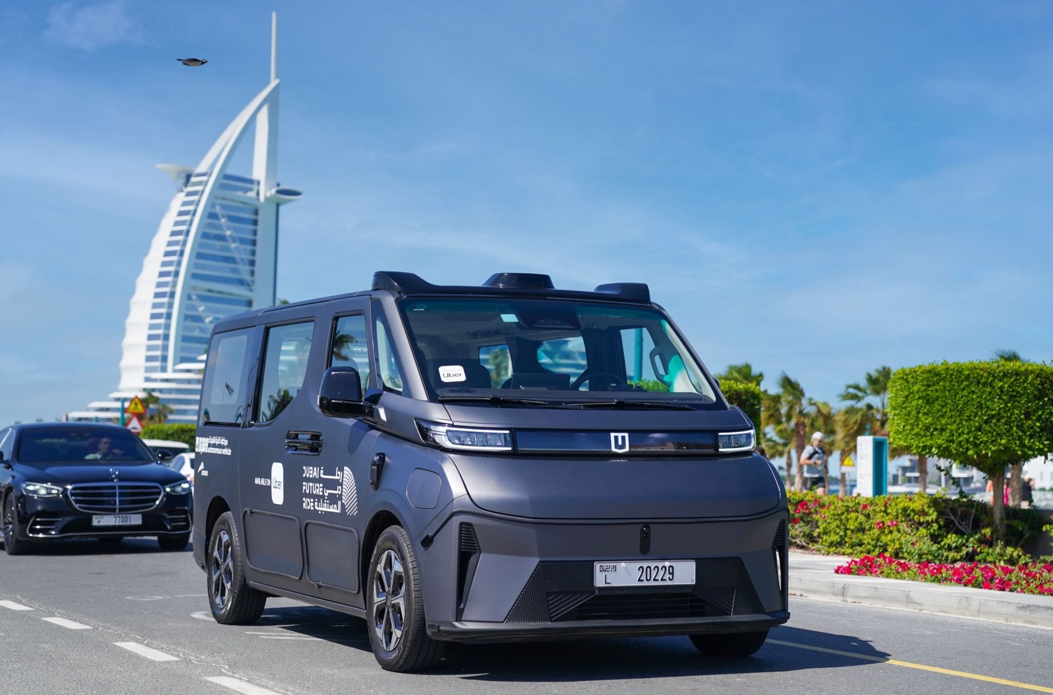 Photo of a self-driving car on the streets of Dubai