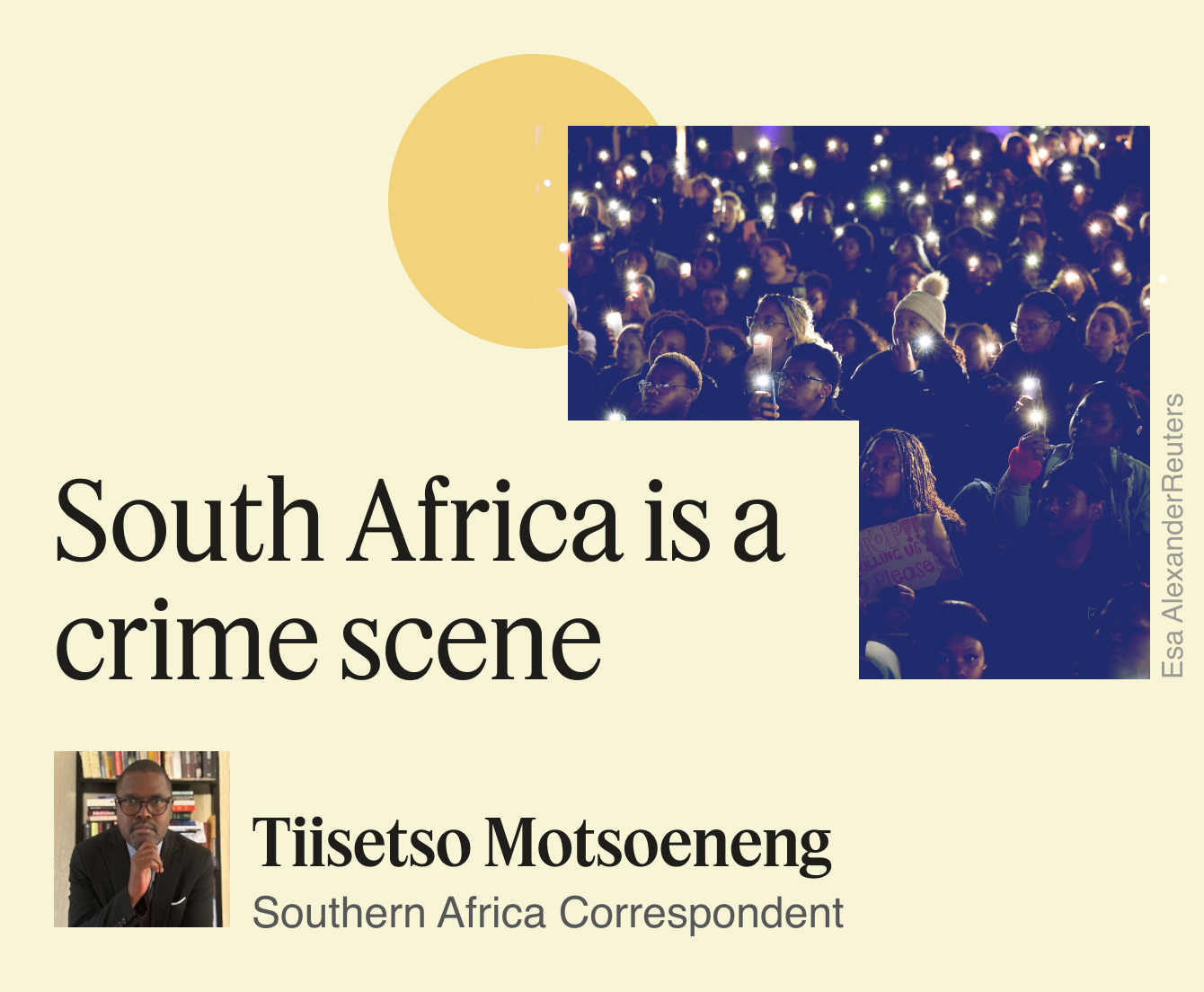 South Africa is a crime scene, Tiisetso Motsoeneng