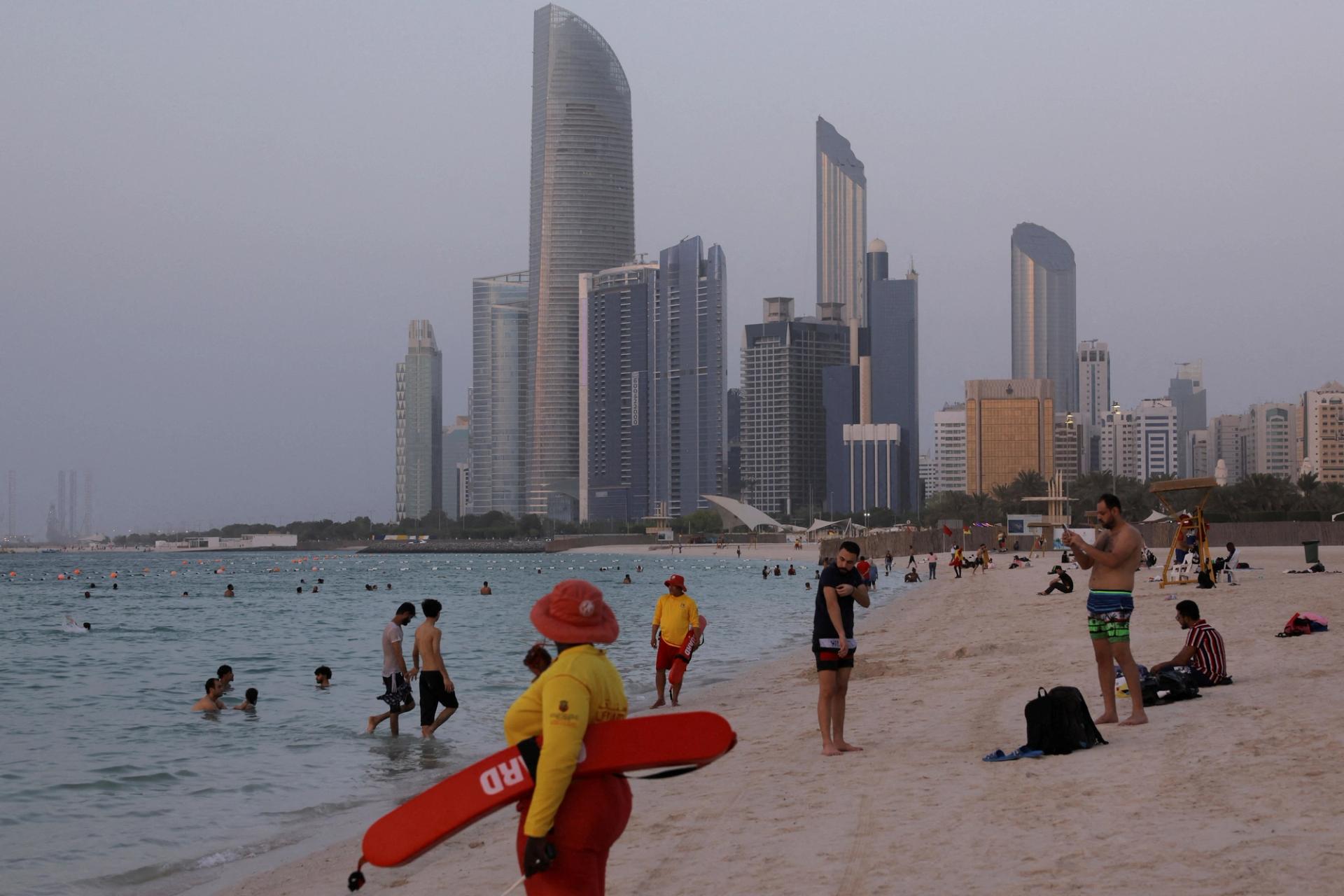 The Abu Dhabi skyline.