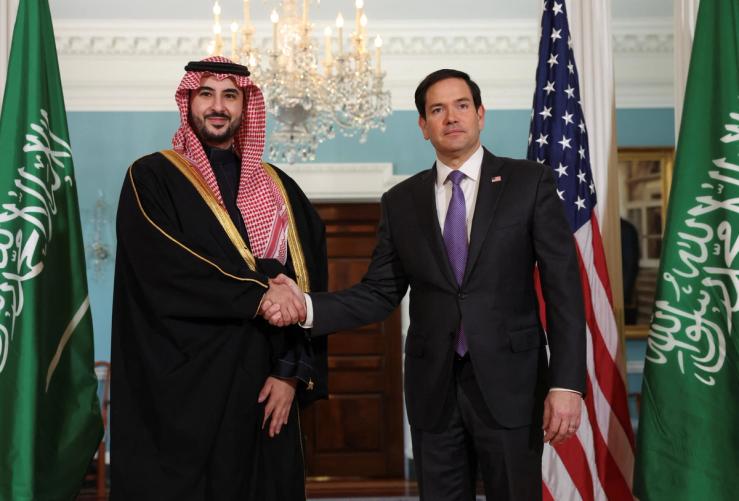 Marco Rubio and Saudi Defense Minister Prince Khalid bin Salman