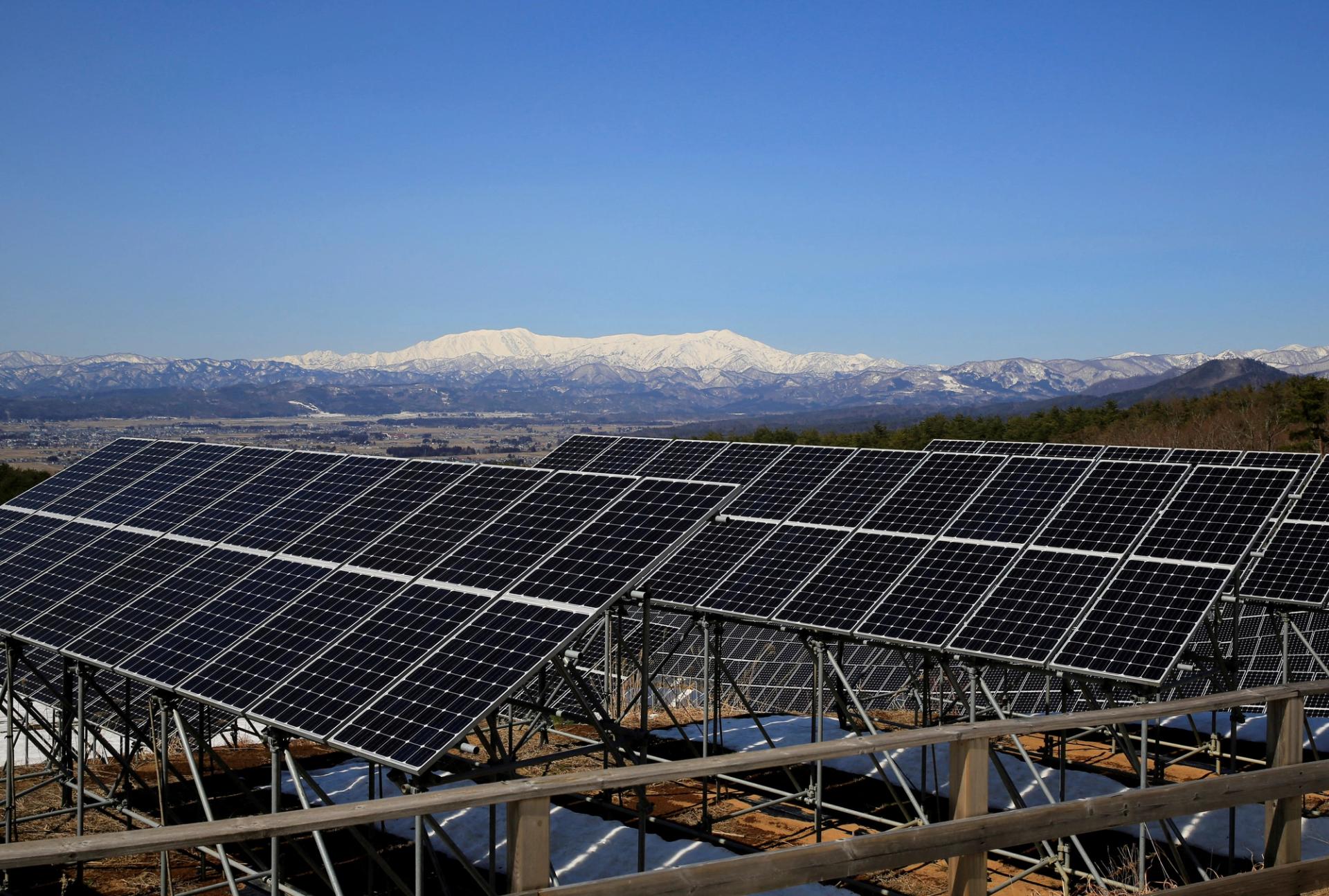 Aizu Electric Power’s Oguni solar power station is pictured in Kitakata, Japan