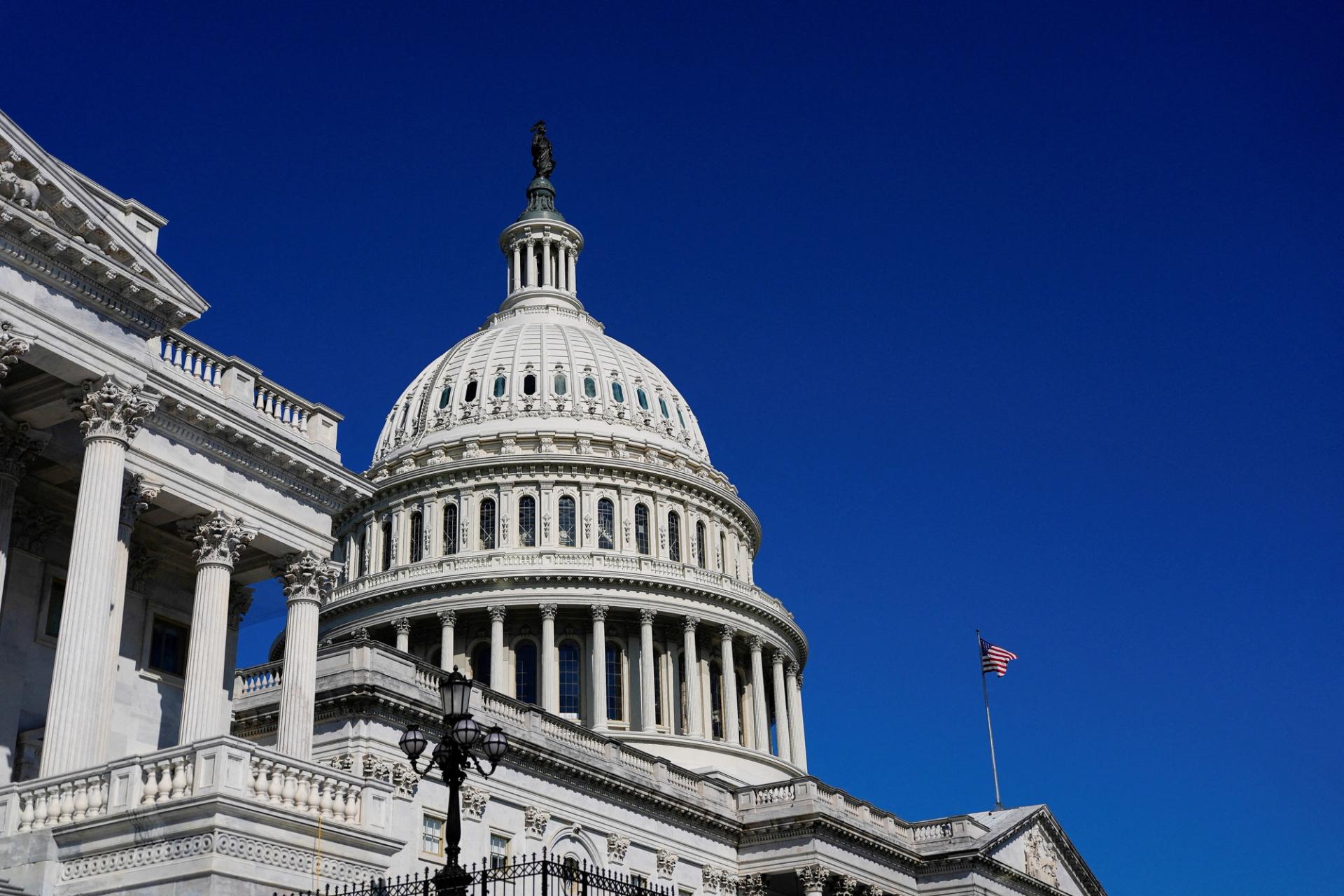 A view of the dome of the U.S. Capitol building