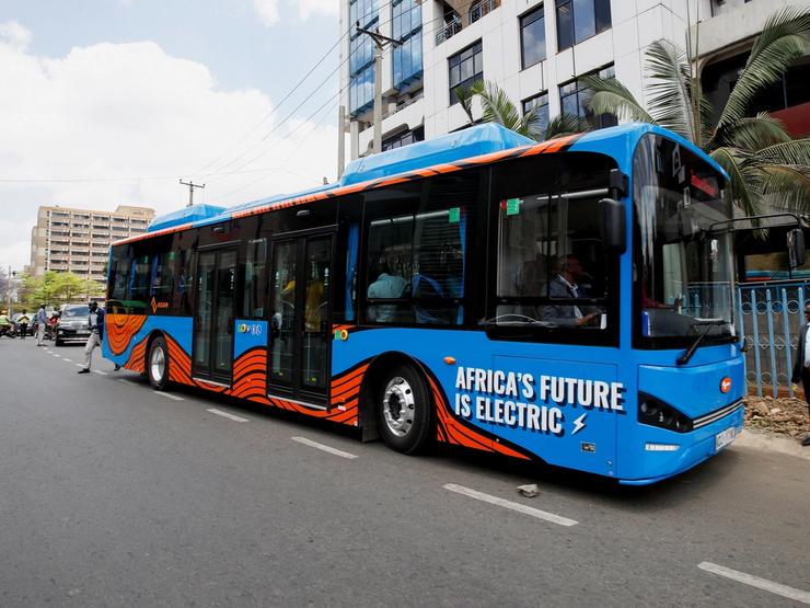 An electric mass transit bus in Nairobi.