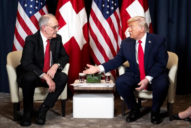 Switzerland’s Federal President Guy Parmelin and US President Donald Trump.