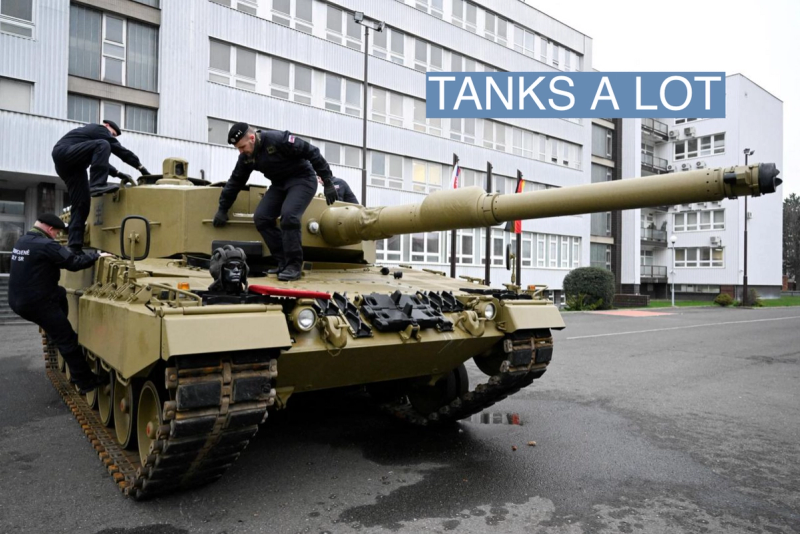 German tanks delivered to Slovakia as part of an exchange program with Ukraine.