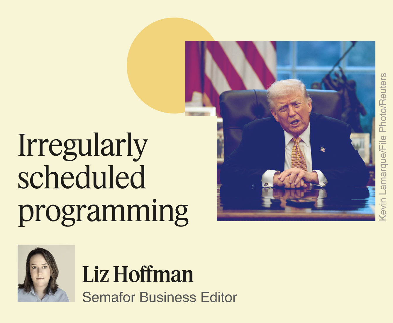 Irregularly scheduled programming.