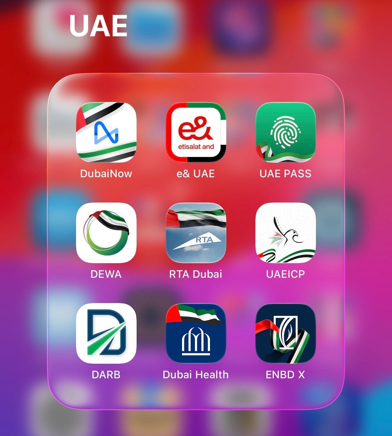 UAE apps screenshot. 