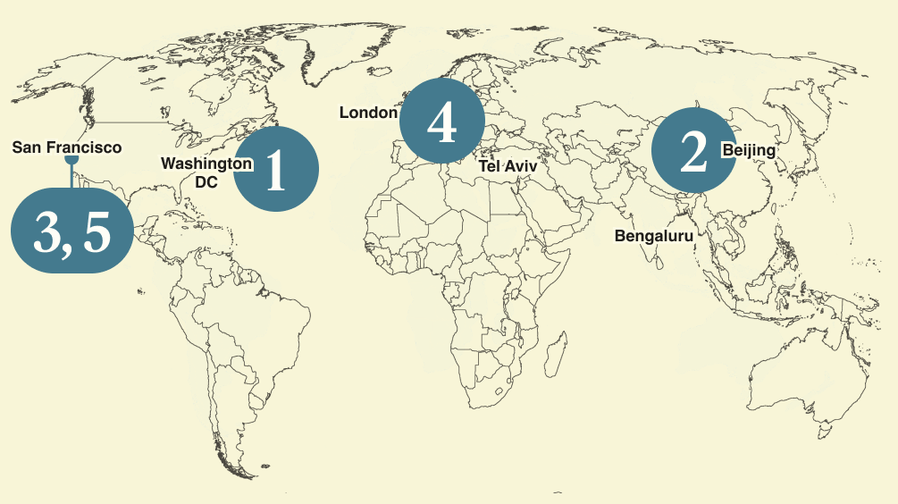 A map of the world.