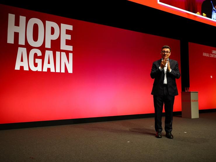 UK PM Andy Burnham at Labour Party conference.