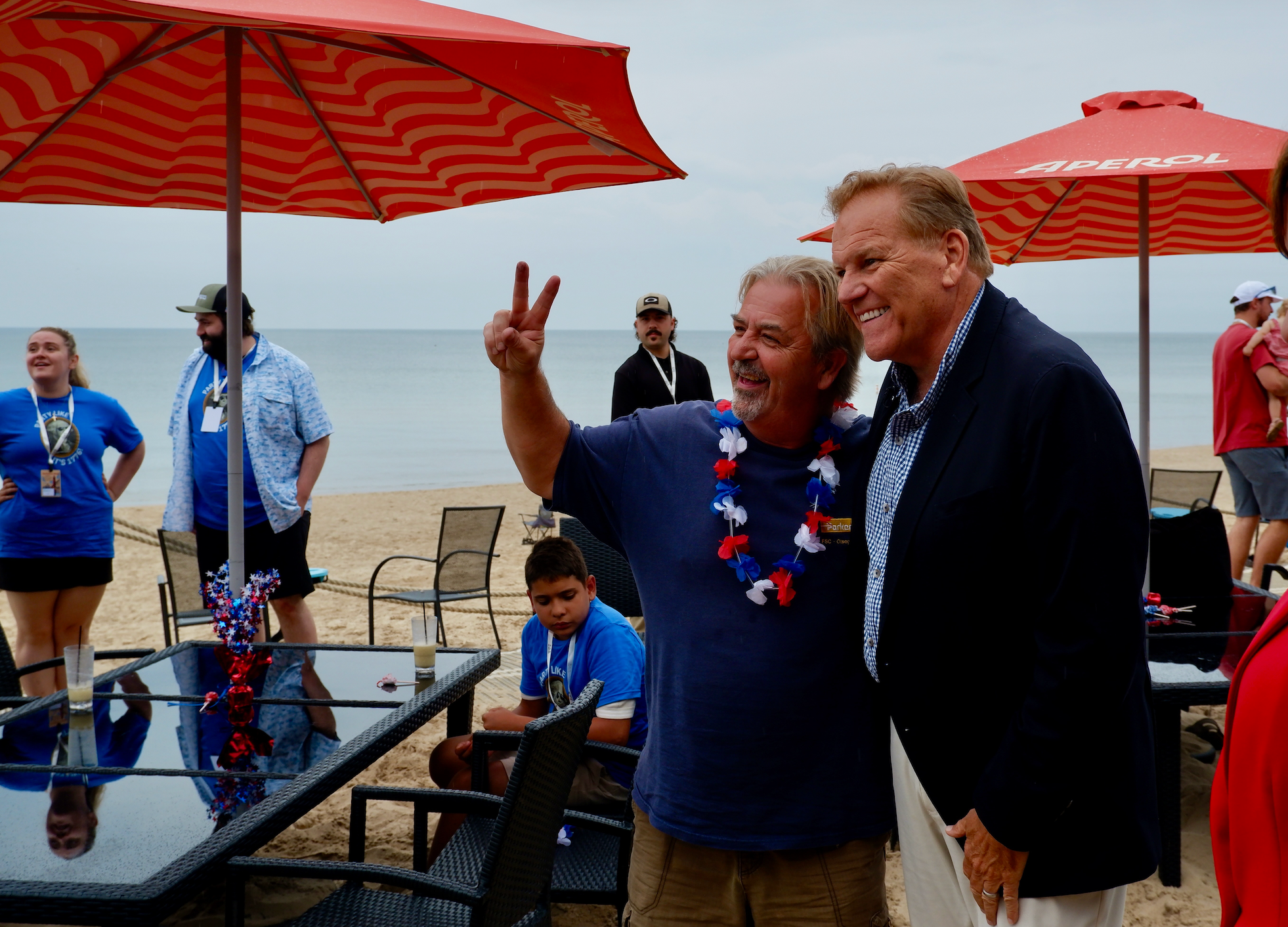 Mike Rogers, with supporters in Grand Haven, Mich.