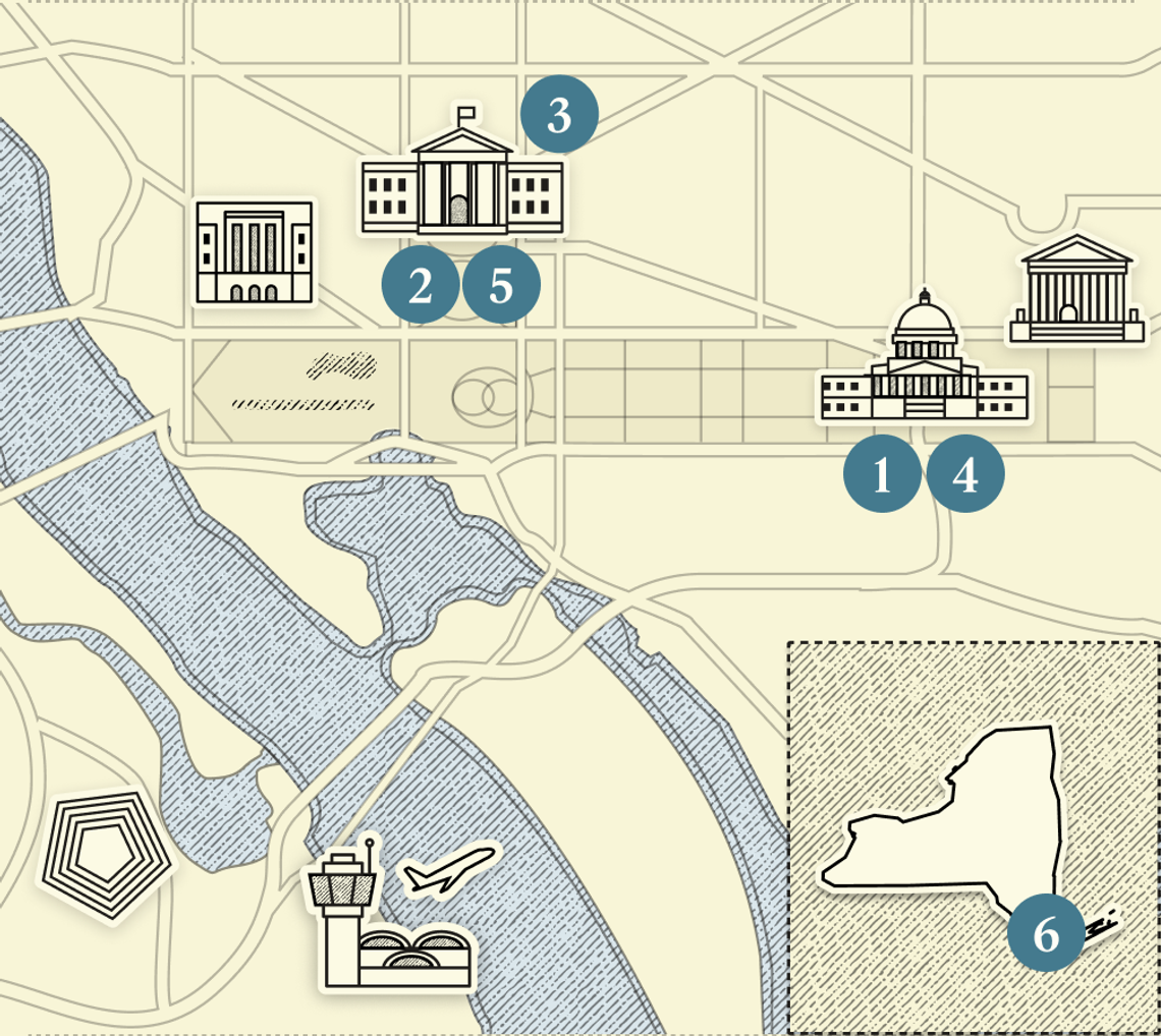 A numbered map of DC.