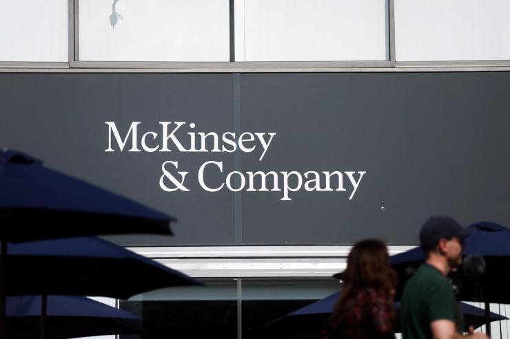 McKinsey & Company logo on building facade