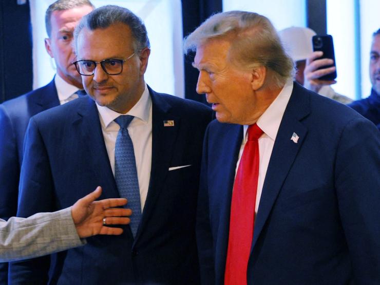 Massad Boulos and Donald Trump at an event