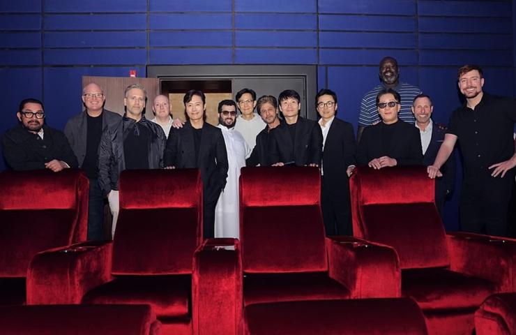 Photo of global stars at Saudi entertainment chief Turki Al-Sheikh’s home cinema on the sidelines of the Joy Forum in Riyadh.