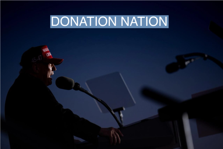 Republican presidential candidate and former President Donald Trump speaks at a rally outside Schnecksville Fire Hall on April 13, 2024 in Schnecksville, Pennsylvania.