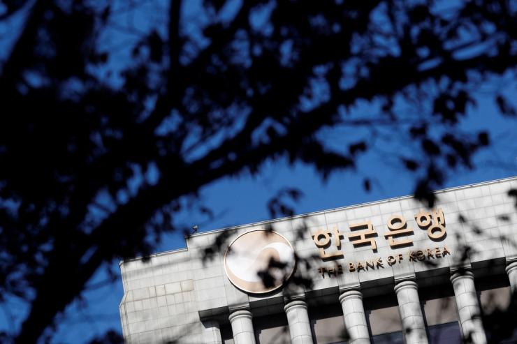 The logo of the Bank of Korea is seen in Seoul, South Korea