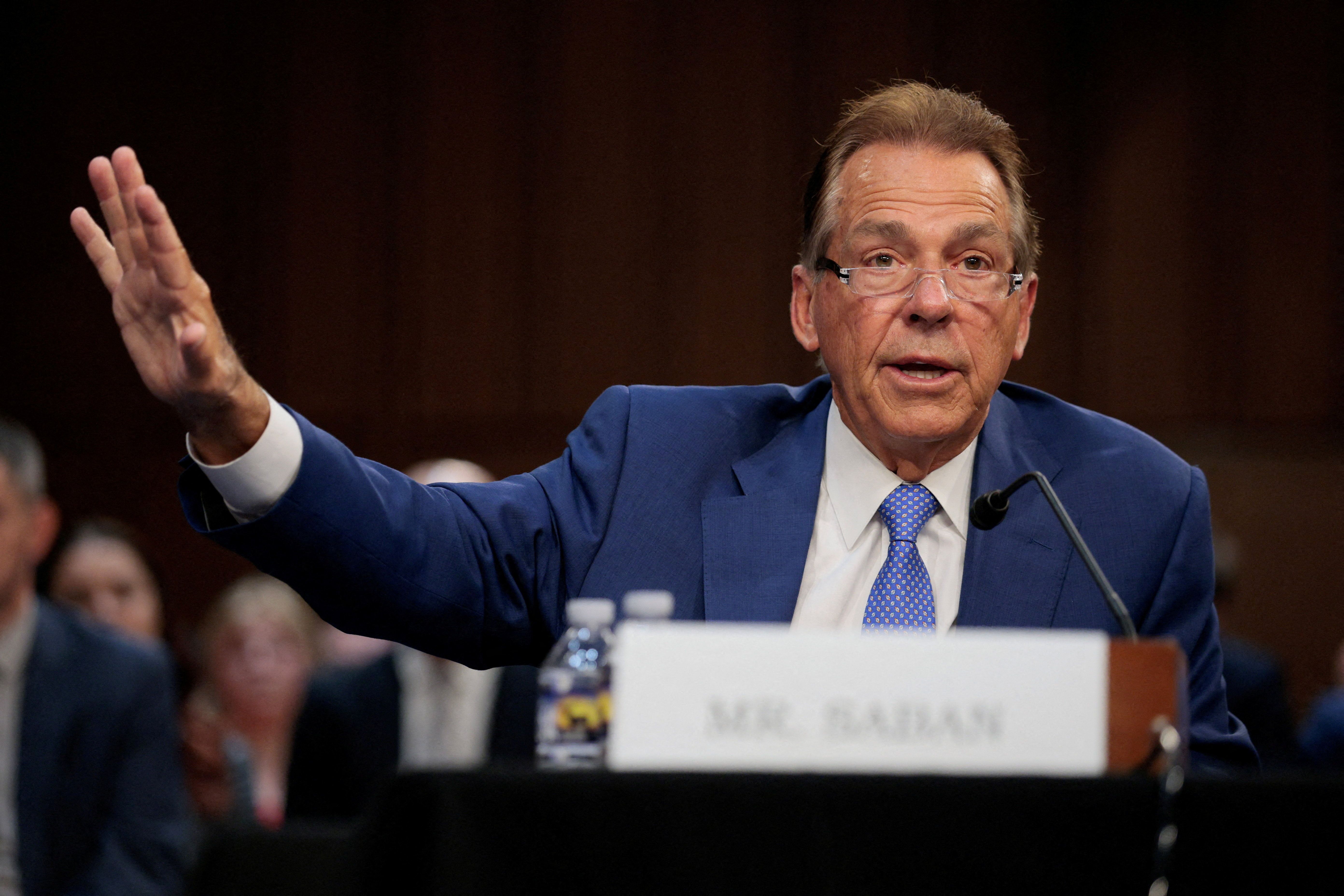 Former University of Alabama football coach Nick Saban