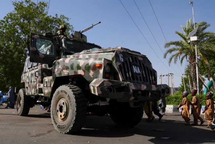 An Armoured Personnel Carrier stationed in Maiduguri, Borno State.
