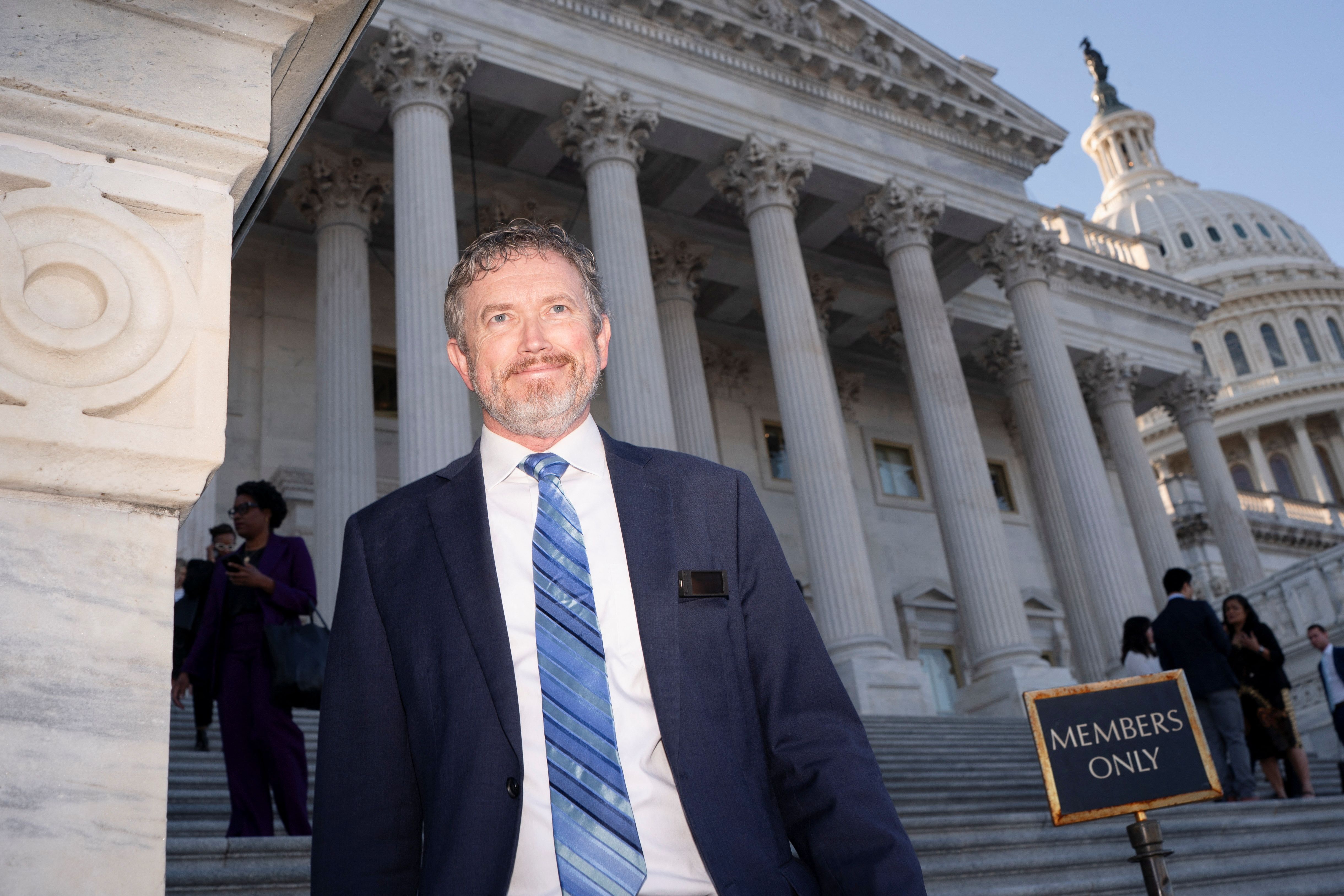 U.S. Rep Thomas Massie (R-KY) departs the the U.S. Capitol in Washington, D.C.