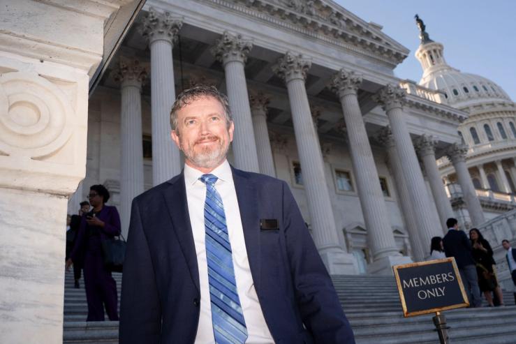 U.S. Rep Thomas Massie (R-KY) departs the the U.S. Capitol in Washington, D.C.