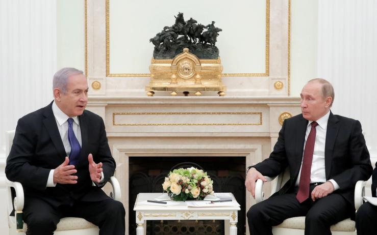 Russian President Vladimir Putin (R) meets with Israeli Prime Minister Benjamin Netanyahu at the Kremlin in Moscow, Russia February 27, 2019.