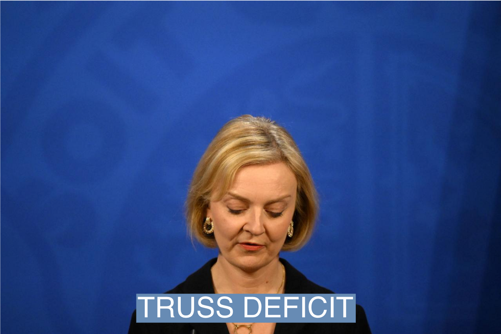 British Prime Minister Liz Truss attends a news conference in London.