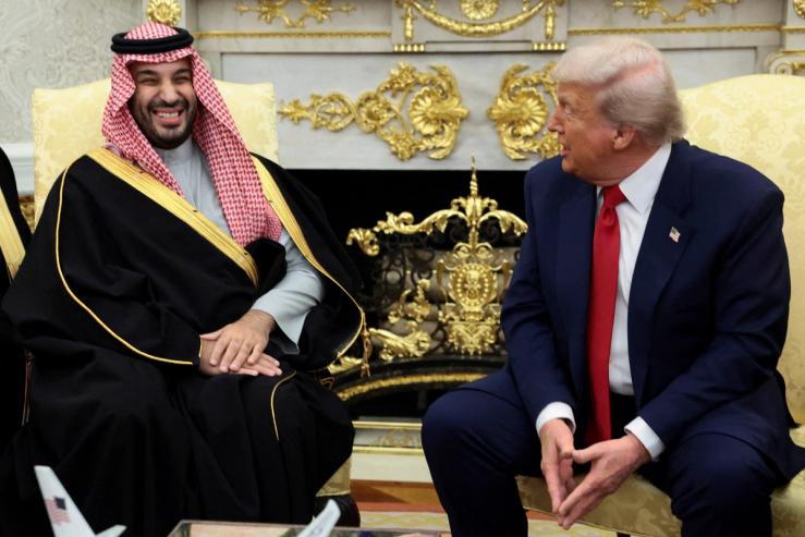 Saudi Crown Prince and Prime Minister Mohammed bin Salman with US President Donald Trump
