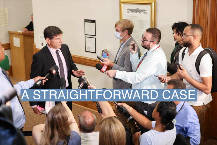 District Attorney Jason Schmidt speaks to the media on August 18, 2022.