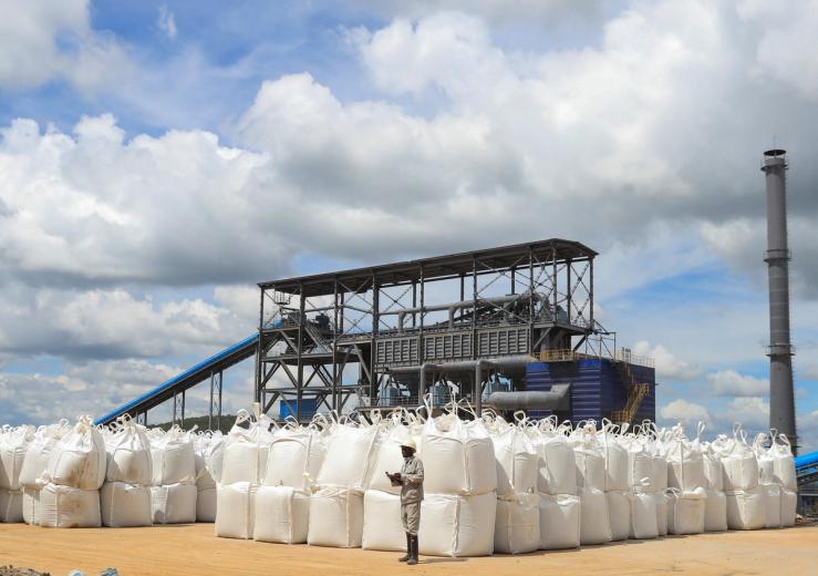A worker stands at Prospect Lithium mine in Zimbabwe.