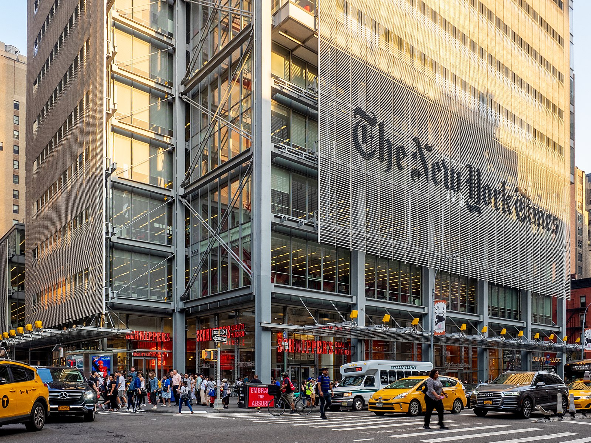 The New York Times building in Midtown Manhattan, New York City.