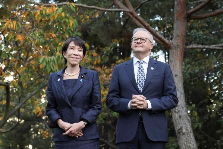 Japan’s Prime Minister Sanae Takaichi with Australia’s Prime Minister Anthony Albanese.
