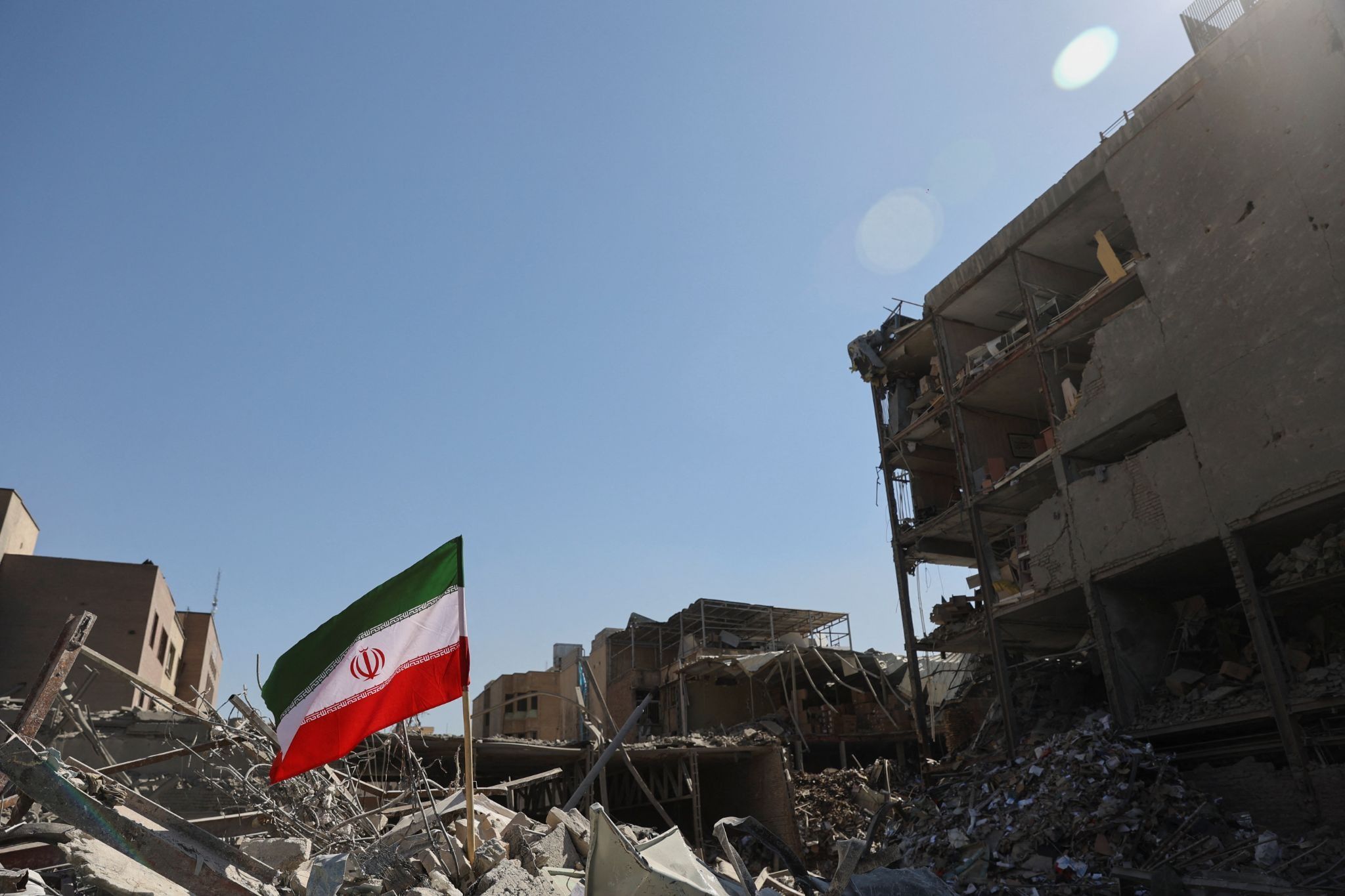 Aftermath of a US and Israeli strike in Tehran. 