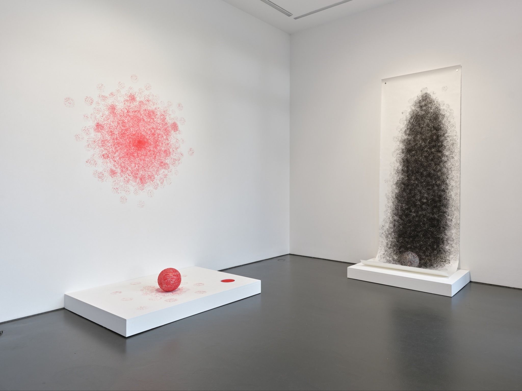Photo of Abdulnasser Gharem’s “Unscored Goal” at Galerie Nagel Draxler.