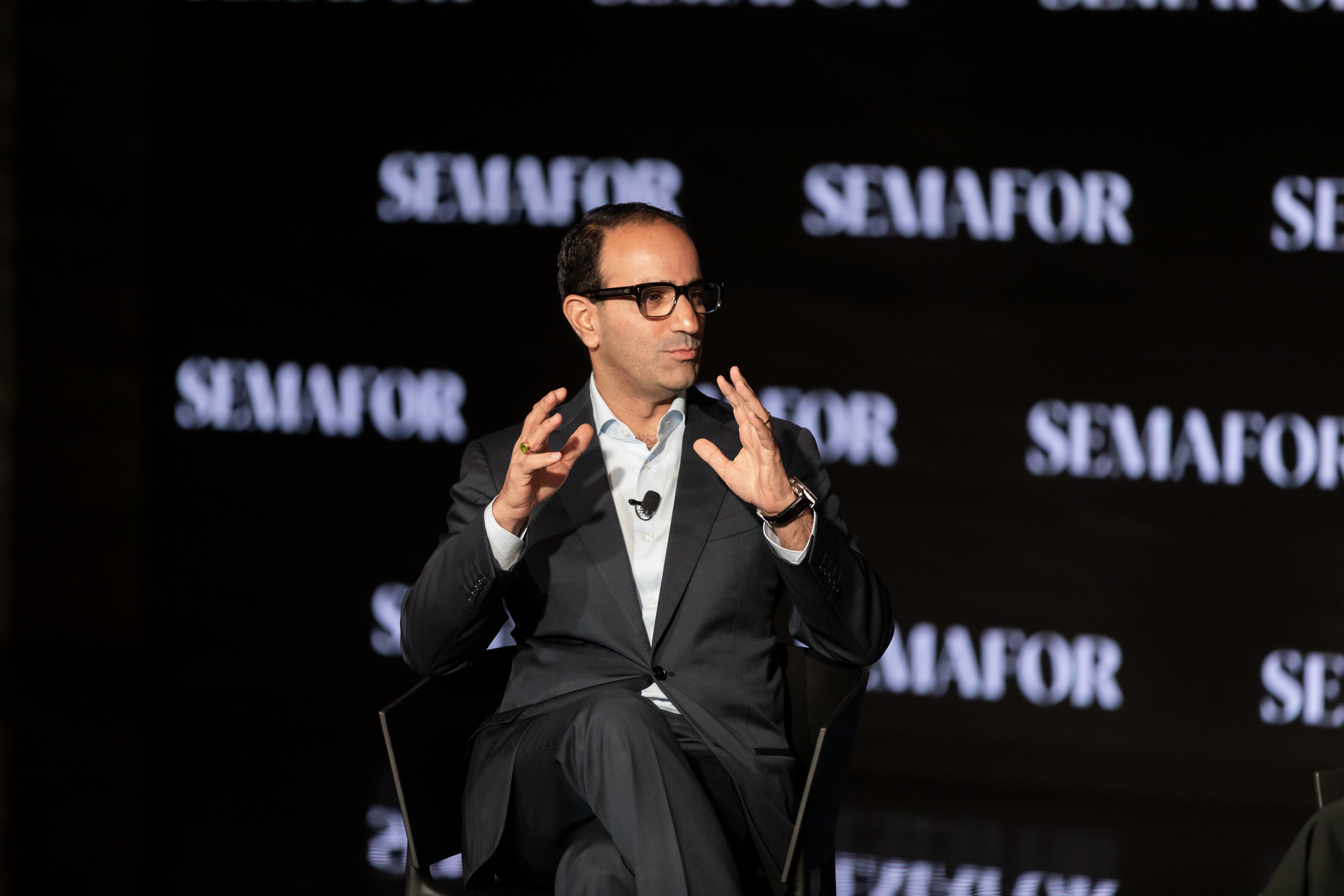Anant Bhalla speaking at the Semafor Business Summit.