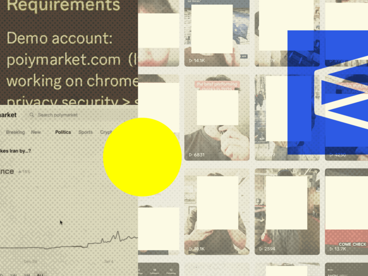 A graphic showing Polymarket screenshots