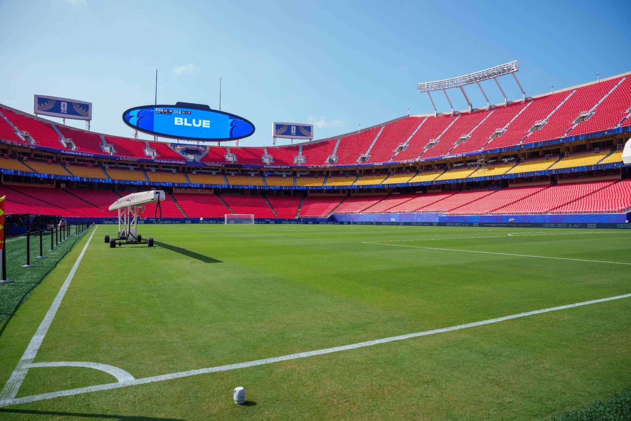 A general view of the field during a tour of Kansas City Stadium