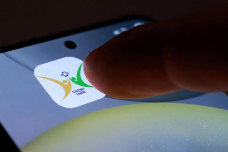 Sanchar Saathi app on phone screen