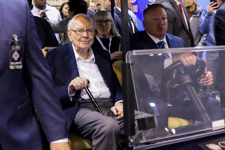 Berkshire Chairman Warren Buffett attends the Berkshire Hathaway Inc annual shareholders’ meeting in Omaha, Nebraska.