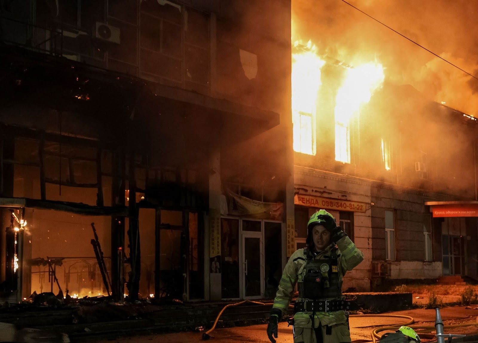 The aftermath of strikes on Kyiv. 