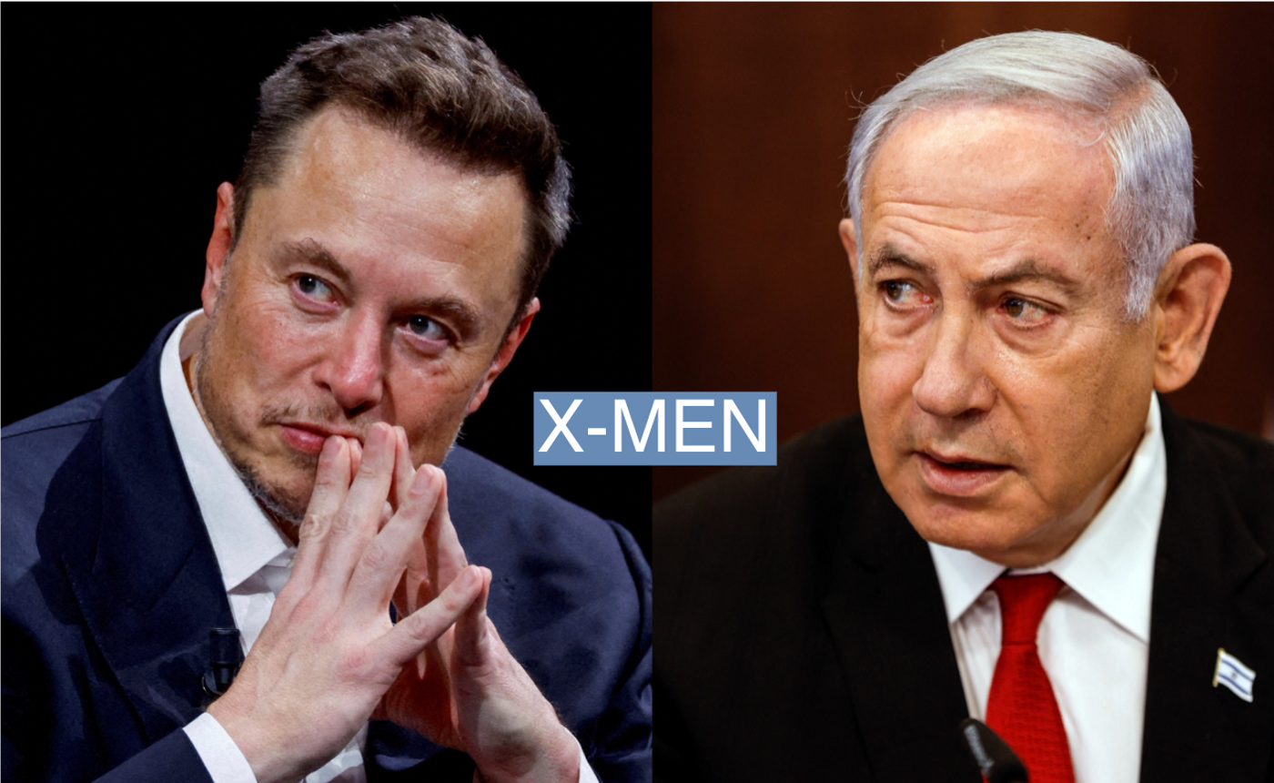 Elon Musk (left) and Israeli Prime Minister Benjamin Netanyahu.