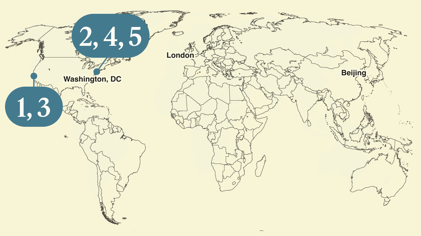 A map of the world.
