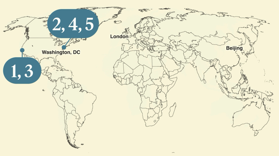 A map of the world.