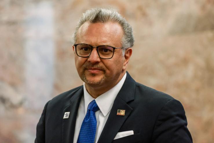 US Senior Advisor for Arab and African Affairs Massad Fares Boulos attends the Third International Sudan Conference at the Foreign Ministry in Berlin, Germany, April 15, 2026.